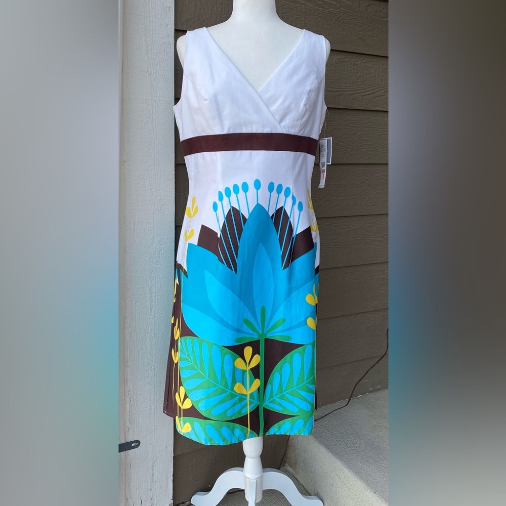 DBY LTD Sleeveless Multicolor Midi Dress, size 12, NWT!